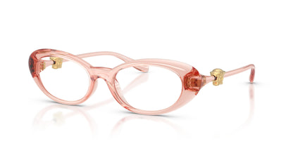 Versace VE3381U Oval Eyeglasses in Clear / Transparent Pink, front view