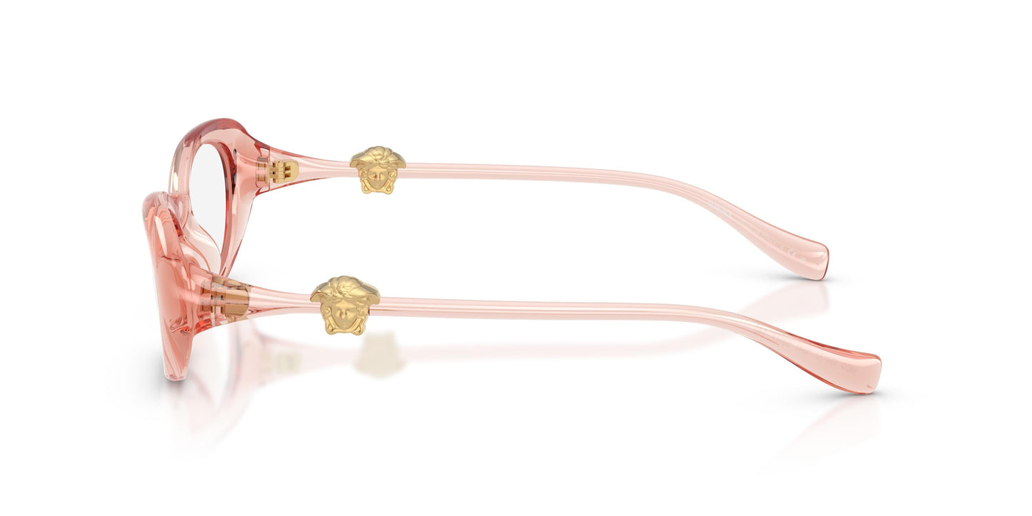 Versace VE3381U Oval Eyeglasses in Clear / Transparent Pink, side view