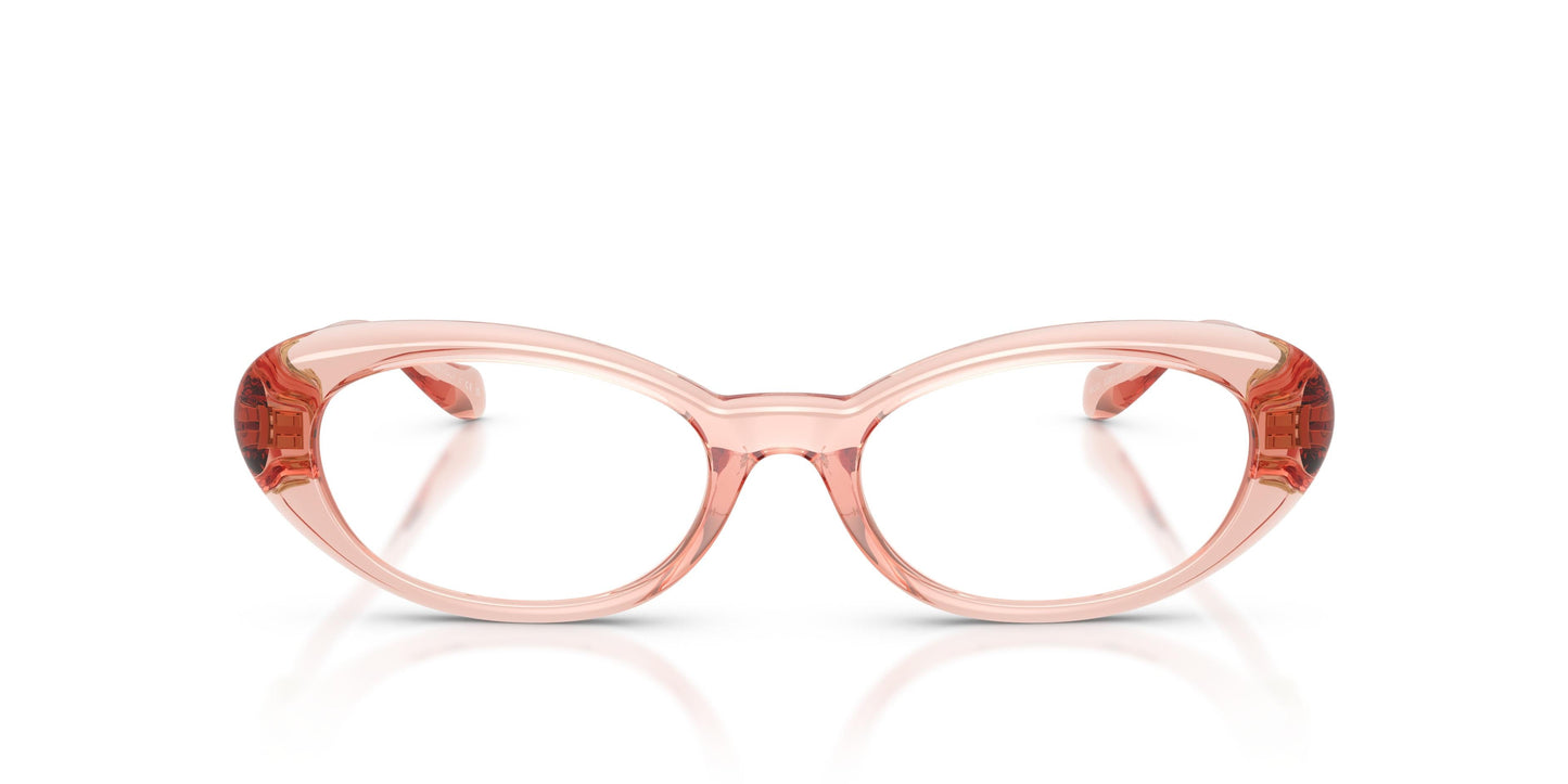 Versace VE3381U Oval Eyeglasses in Clear / Transparent Pink, detail view