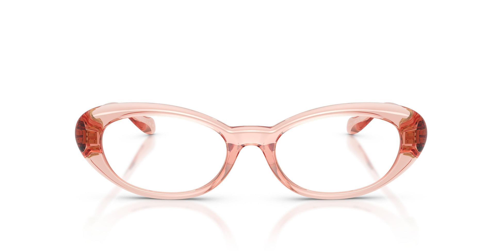 Versace VE3381U Oval Eyeglasses in Clear / Transparent Pink, detail view