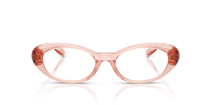 Versace VE3381U Oval Eyeglasses in Clear / Transparent Pink, detail view