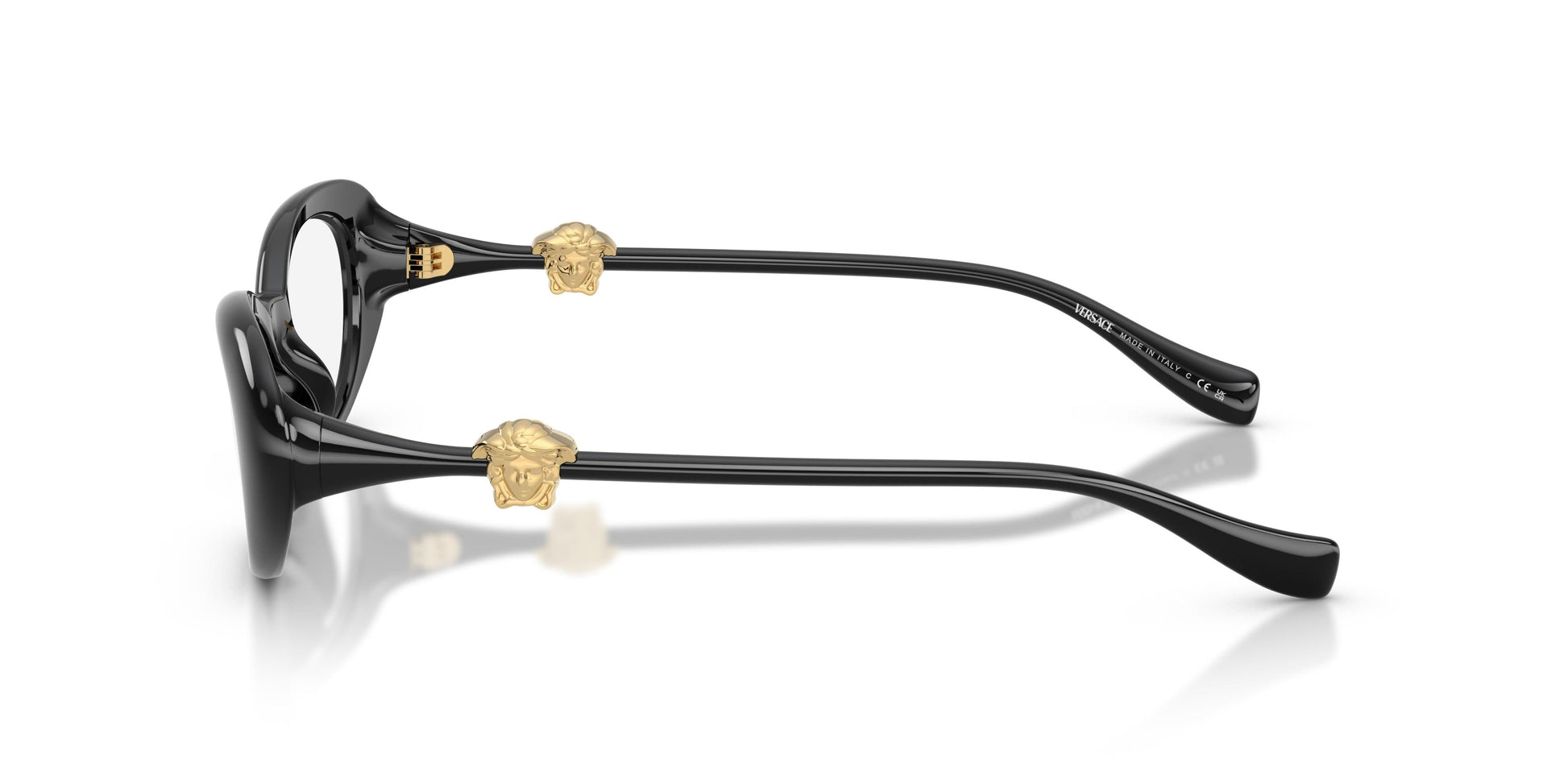 Versace VE3381U Oval Eyeglasses in Clear / Black, side view