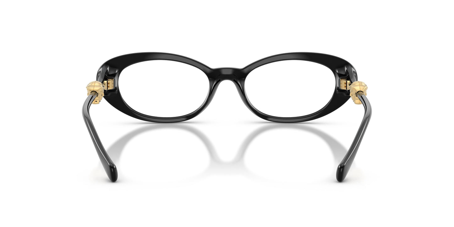 Versace VE3381U Oval Eyeglasses in Clear / Black, angle view