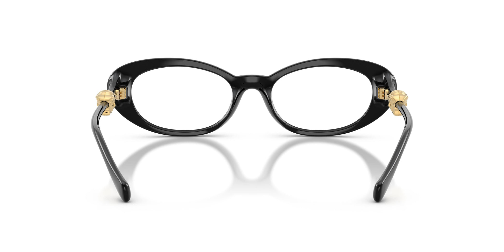 Versace VE3381U Oval Eyeglasses in Clear / Black, angle view