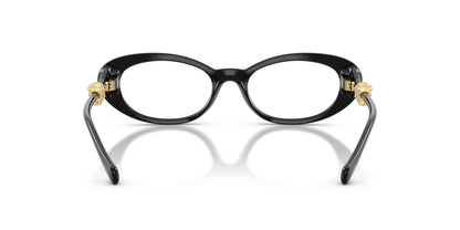 Versace VE3381U Oval Eyeglasses in Clear / Black, angle view