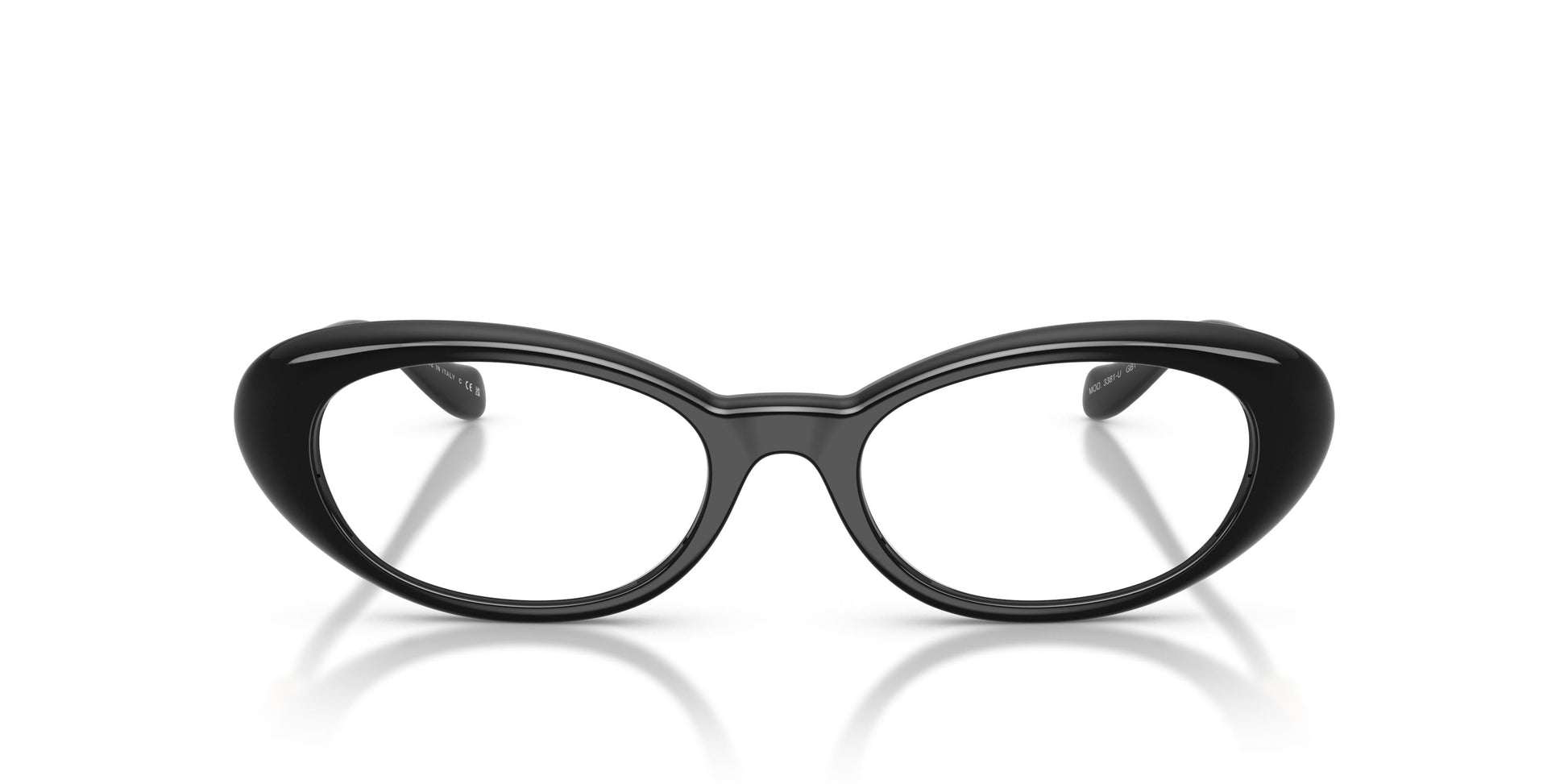 Versace VE3381U Oval Eyeglasses in Clear / Black, detail view
