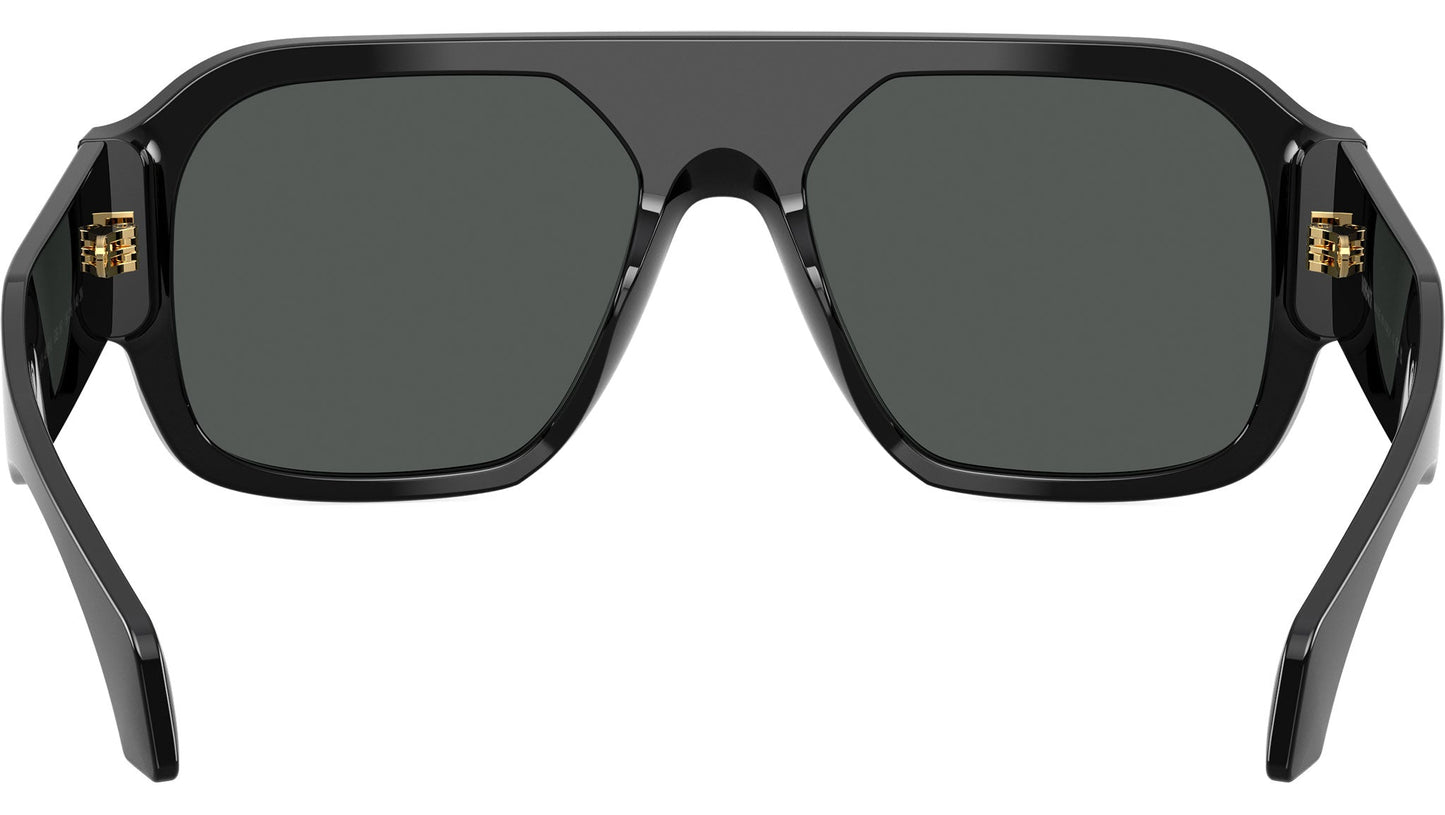Versace VE4508U/S Square Sunglasses in Solid Grey Lenses With Black Frame, back view