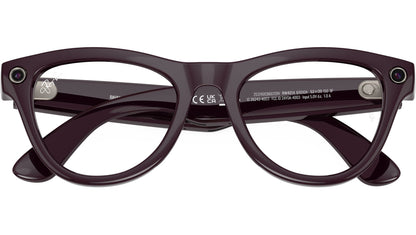 Ray-Ban RW4014 Cat Eye Sunglasses in Solid Purple Lenses With Black Frame, detail view