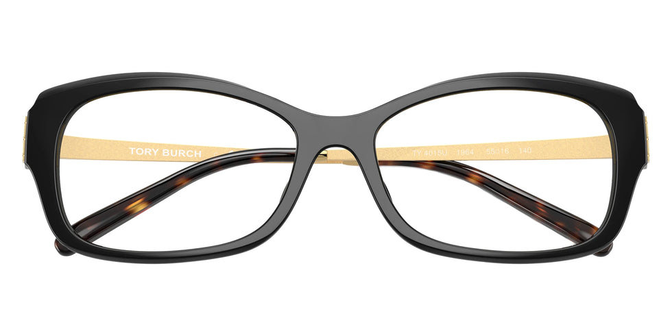 Tory Burch TY4015U Rectangle Eyeglasses in Satin Black, back view