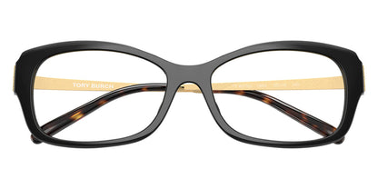 Tory Burch TY4015U Rectangle Eyeglasses in Satin Black, back view