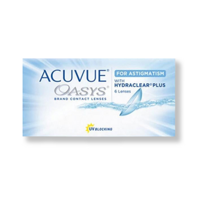 Acuvue Oasys for Astigmatism Contact Lenses box, front view
