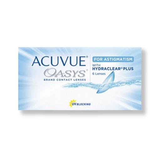 Acuvue Oasys for Astigmatism Contact Lenses box, front view