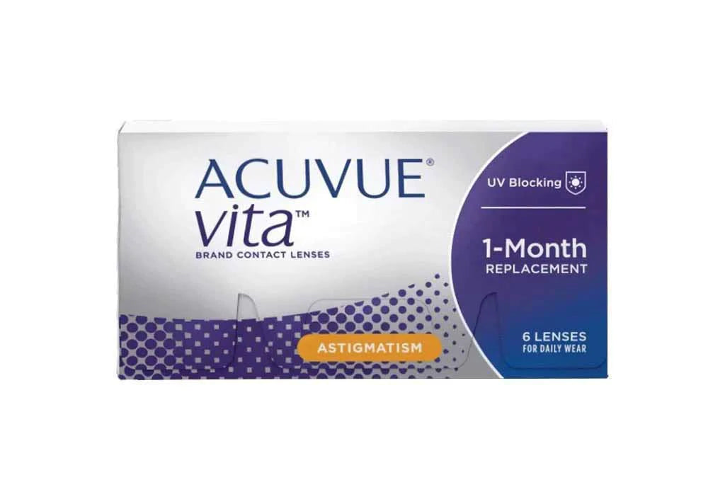 Acuvue Vita for Astigmatism Contact Lenses box, front view