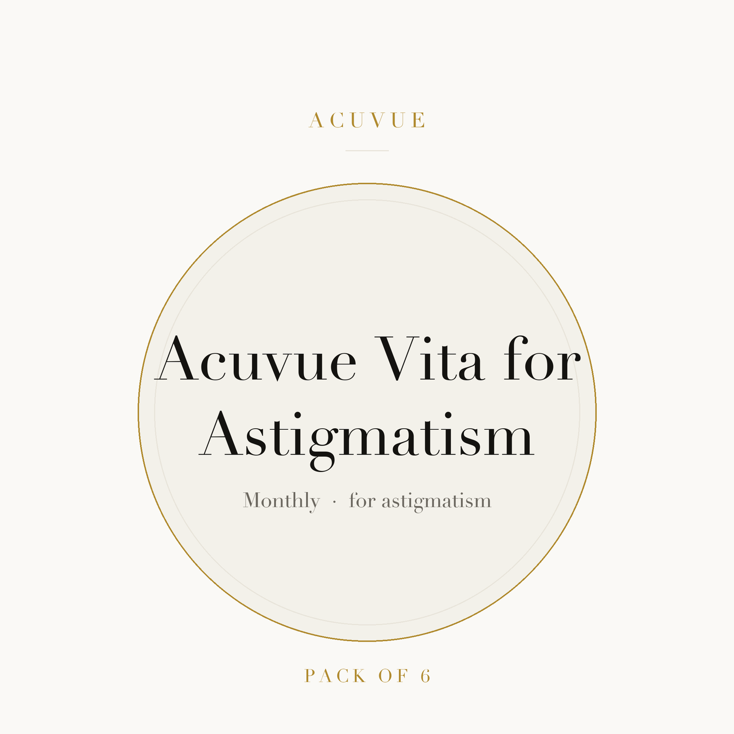 Acuvue Vita for Astigmatism Contact Lenses on ivory plate