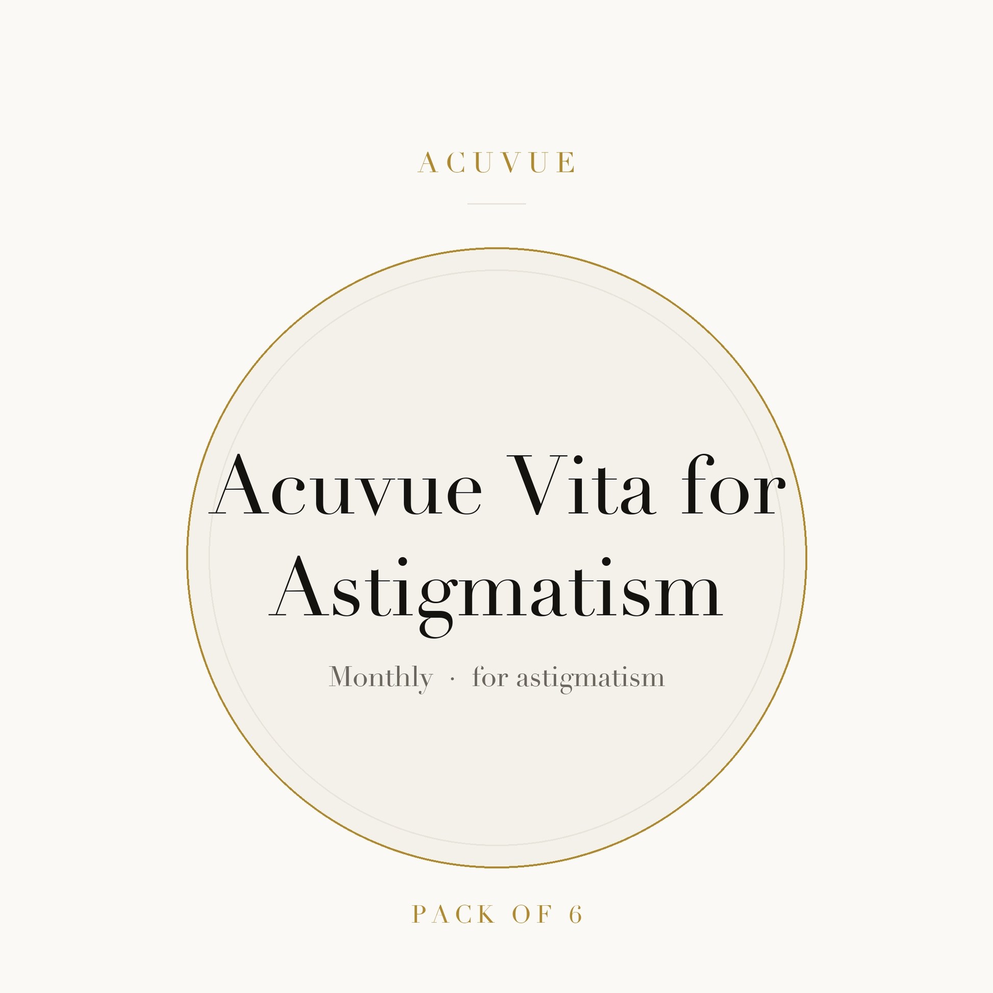 Acuvue Vita for Astigmatism Contact Lenses on ivory plate