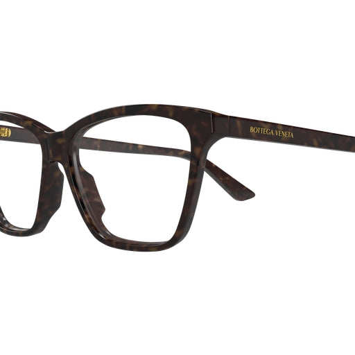 Bottega Veneta BV1421O Cat Eye Eyeglasses in Clear Lenses With Havana Frame, angle view
