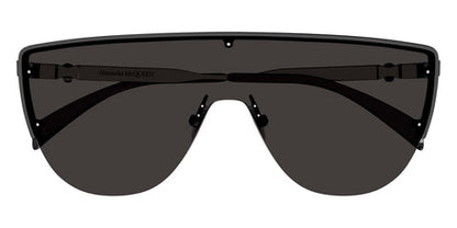 Alexander McQueen AM0457S Geometric Sunglasses in Dark Grey Lenses With Ruthenium Frame, side view