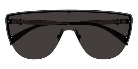 Alexander McQueen AM0457S Geometric Sunglasses in Dark Grey Lenses With Ruthenium Frame, side view