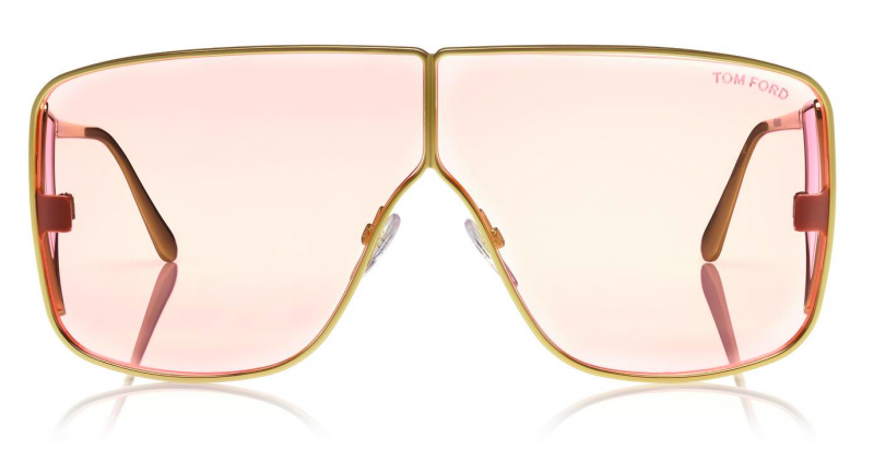 Tom Ford TF0708 Pilot Sunglasses in Pink / Gold, side view