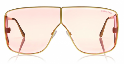 Tom Ford TF0708 Pilot Sunglasses in Pink / Gold, side view