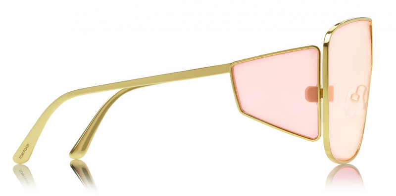 Tom Ford TF0708 Pilot Sunglasses in Pink / Gold, angle view