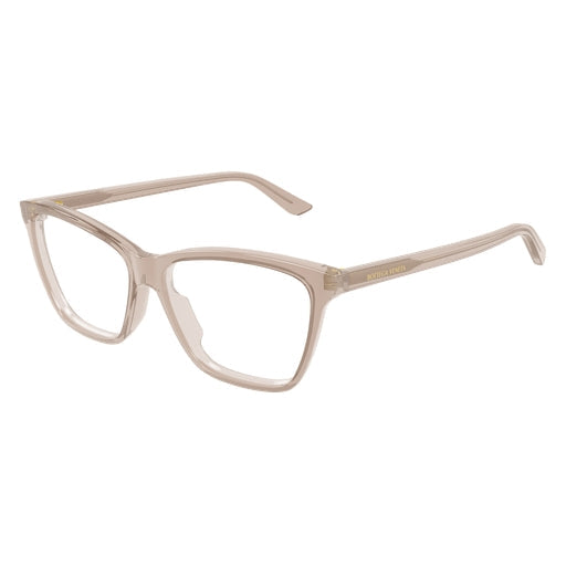 Bottega Veneta BV1421O Cat Eye Eyeglasses in Clear Lenses With Brown Frame, front view