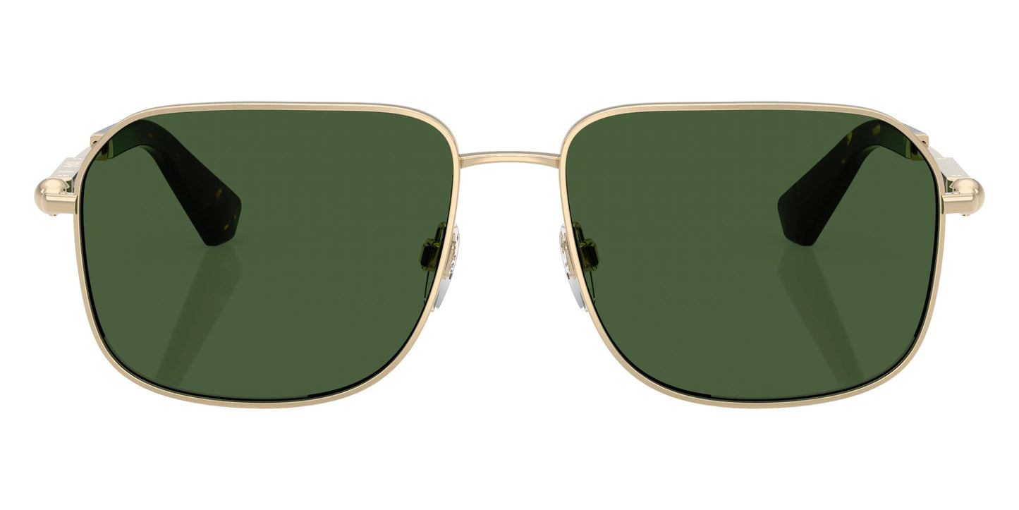 Burberry BE3159/S Square Sunglasses in Dark Green Lenses With Light Gold Frame, front view