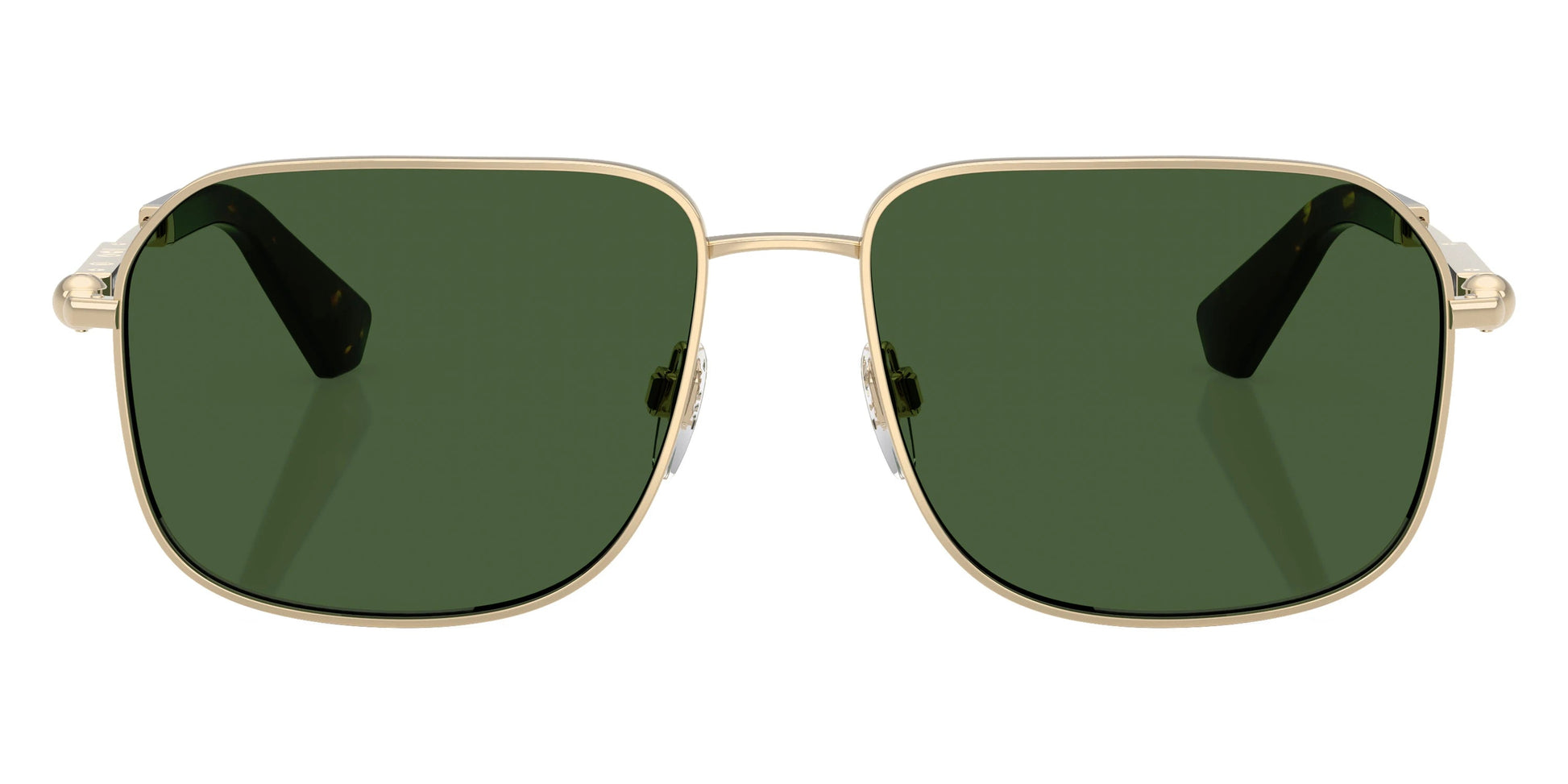 Burberry BE3159/S Square Sunglasses in Dark Green Lenses With Light Gold Frame, front view