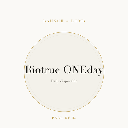 Bausch + Lomb Biotrue ONEday Contact Lenses on ivory plate