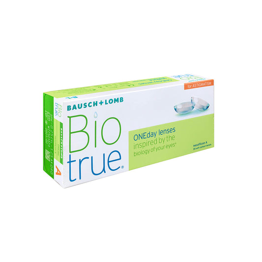 Bausch + Lomb Biotrue ONEday for Astigmatism Contact Lenses box, front view