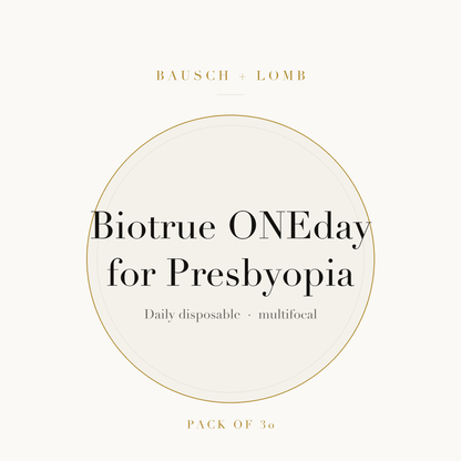 Bausch + Lomb Biotrue ONEday for Presbyopia Contact Lenses on ivory plate