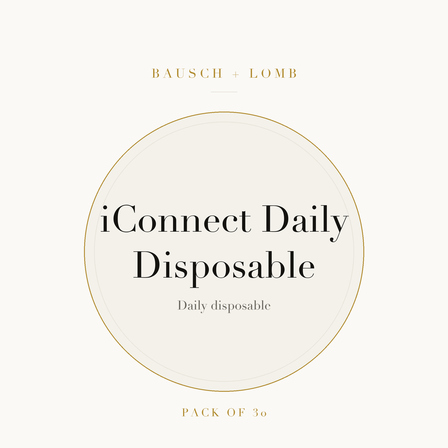 Bausch + Lomb iConnect Daily Disposable Contact Lenses on ivory plate