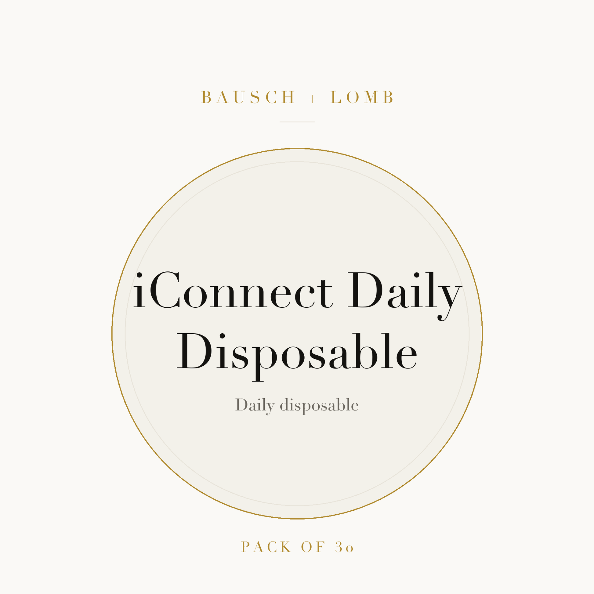 Bausch + Lomb iConnect Daily Disposable Contact Lenses on ivory plate