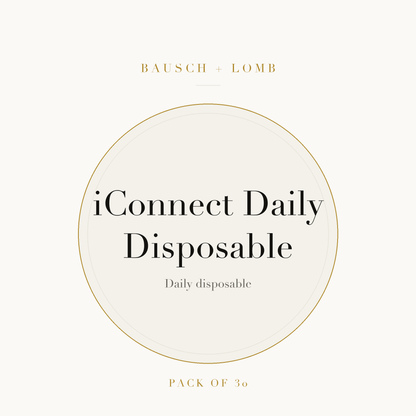 Bausch + Lomb iConnect Daily Disposable Contact Lenses on ivory plate