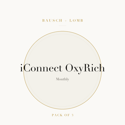 Bausch + Lomb iConnect OxyRich Contact Lenses on ivory plate