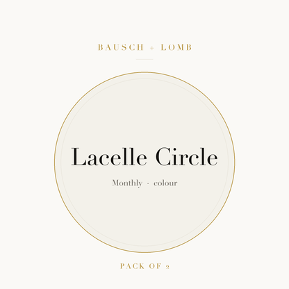 Bausch + Lomb Lacelle Circle Colour Contact Lenses on ivory plate