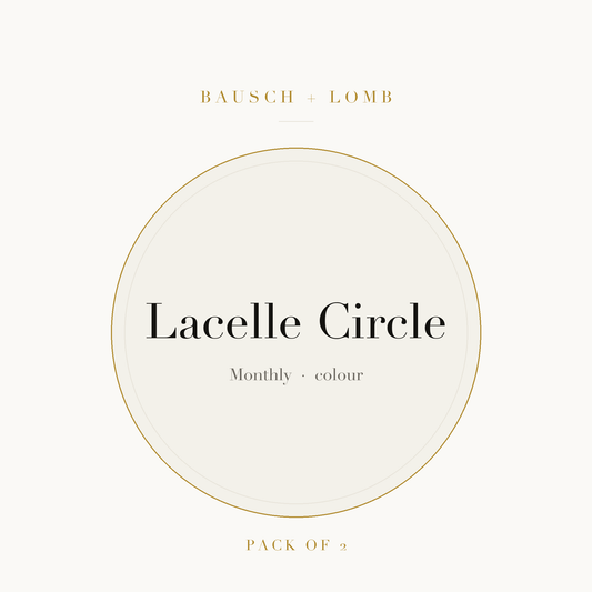 Bausch + Lomb Lacelle Circle Colour Contact Lenses on ivory plate