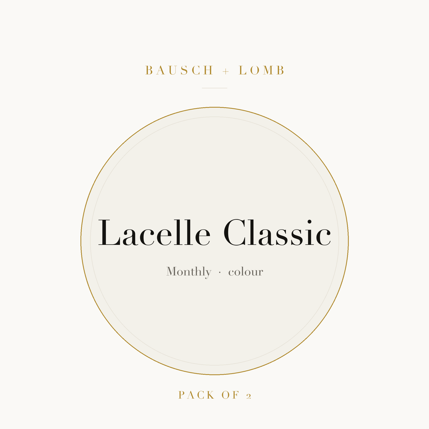 Bausch + Lomb Lacelle Classic Colour Contact Lenses on ivory plate