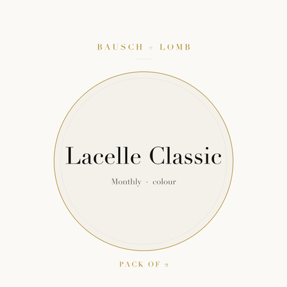 Bausch + Lomb Lacelle Classic Colour Contact Lenses on ivory plate