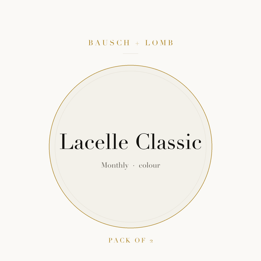 Bausch + Lomb Lacelle Classic Colour Contact Lenses on ivory plate