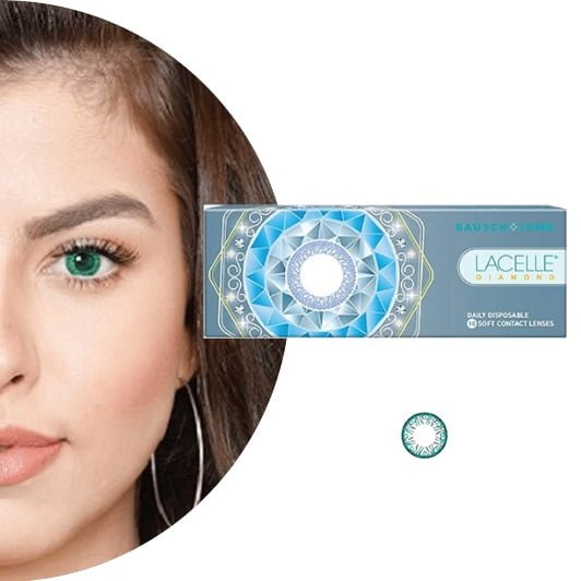 Bausch + Lomb Lacelle Diamond Colour Contact Lenses box, front view