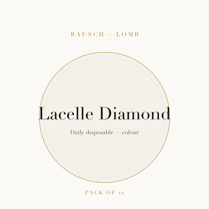 Bausch + Lomb Lacelle Diamond Colour Contact Lenses on ivory plate