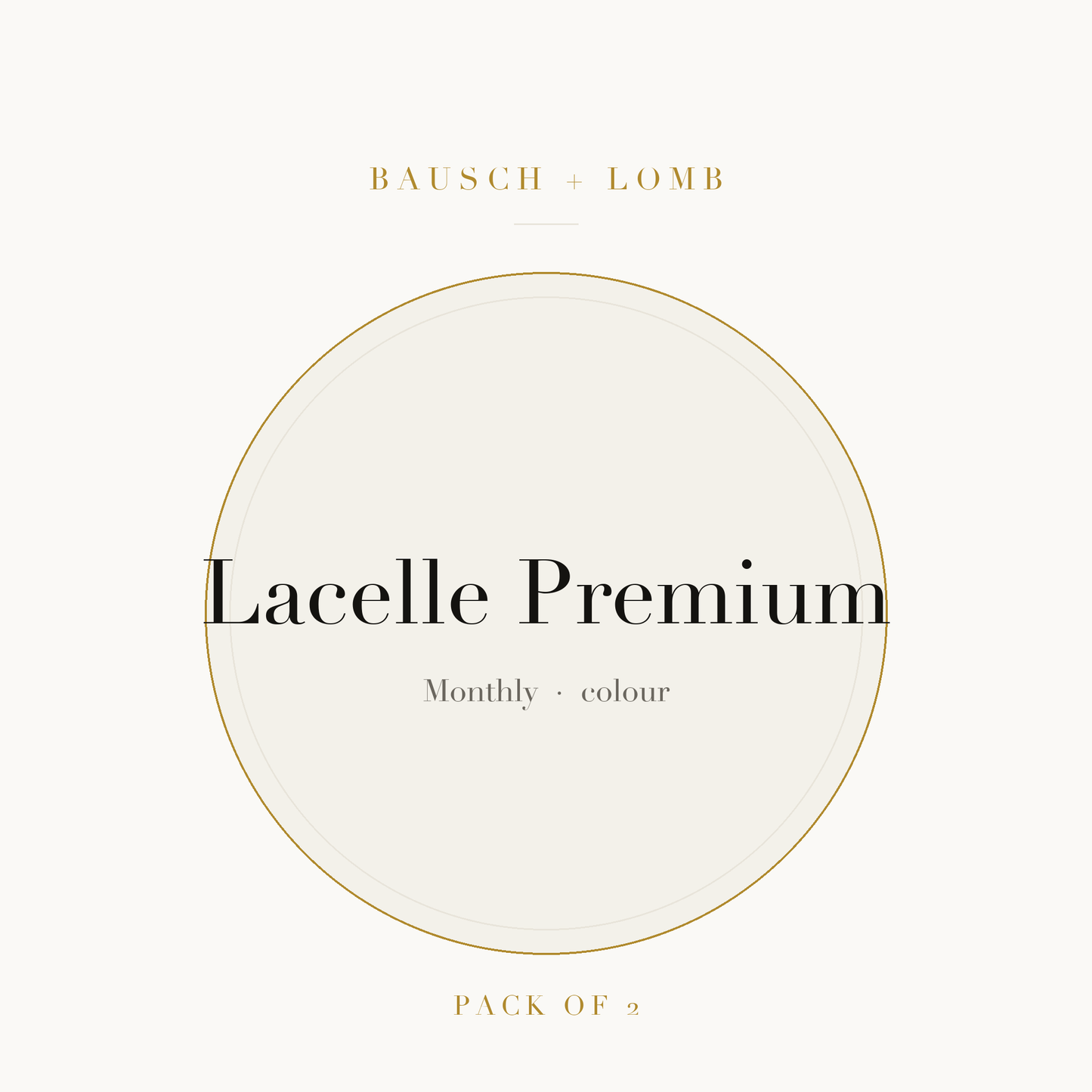 Bausch + Lomb Lacelle Premium Colour Contact Lenses on ivory plate