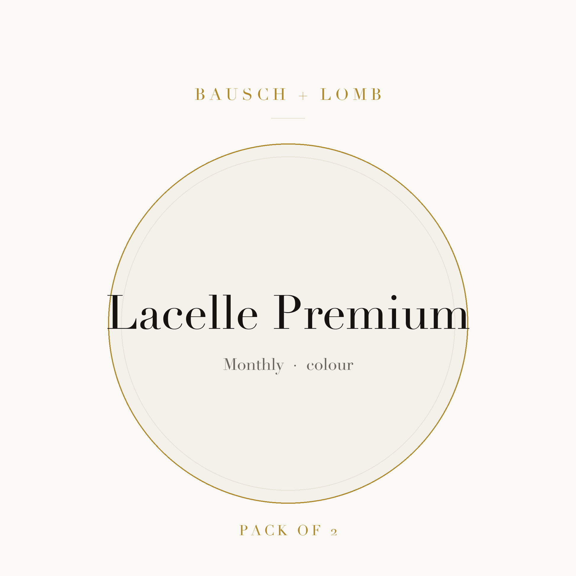 Bausch + Lomb Lacelle Premium Colour Contact Lenses on ivory plate