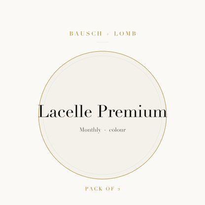 Bausch + Lomb Lacelle Premium Colour Contact Lenses on ivory plate