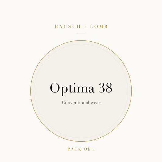 Bausch + Lomb Optima 38 Contact Lenses on ivory plate