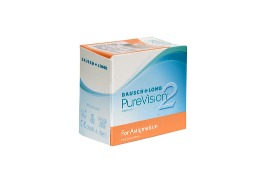 Bausch + Lomb PureVision2 for Astigmatism Contact Lenses box, front view