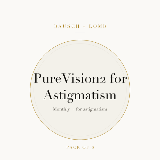 Bausch + Lomb PureVision2 for Astigmatism Contact Lenses on ivory plate