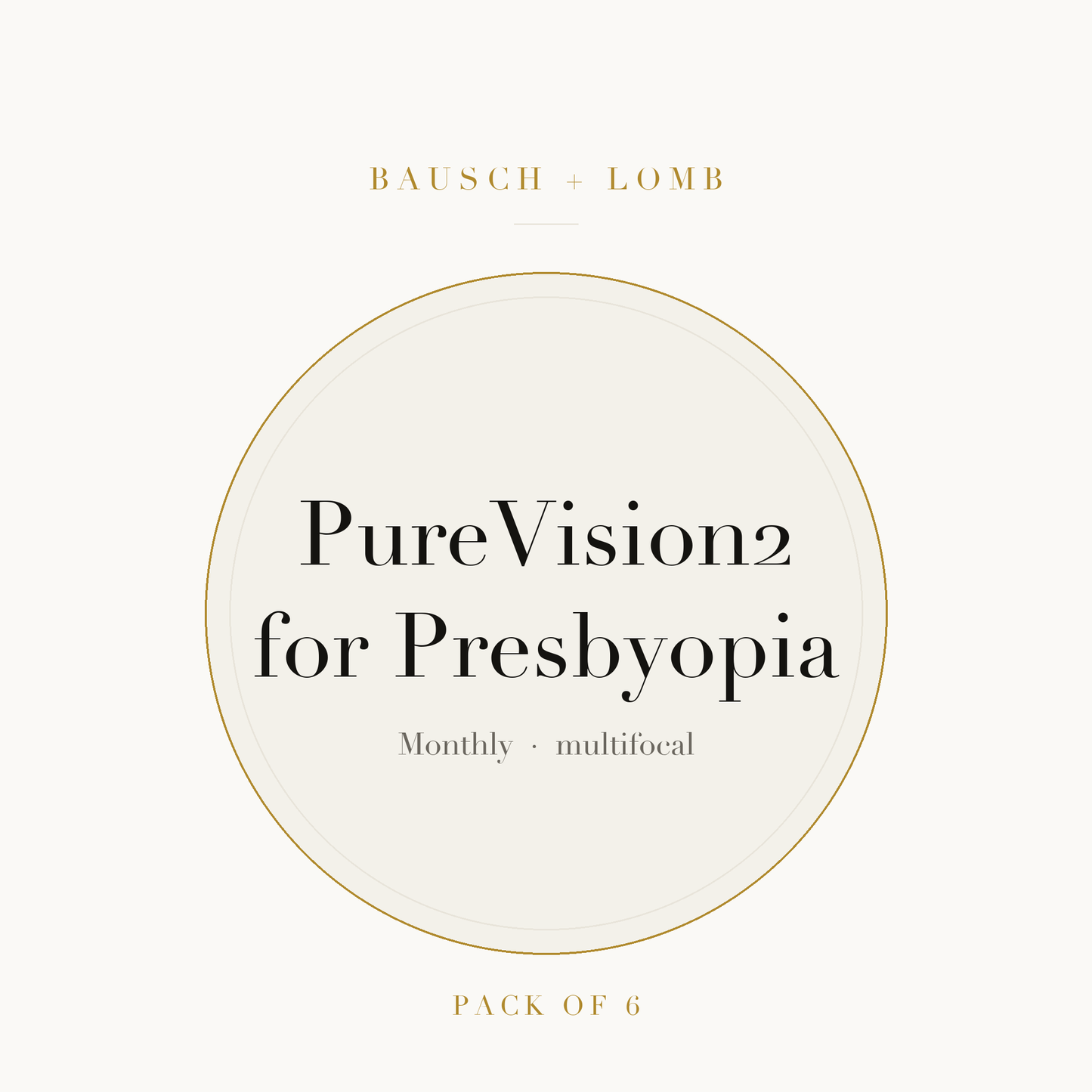 Bausch + Lomb PureVision2 for Presbyopia Contact Lenses on ivory plate