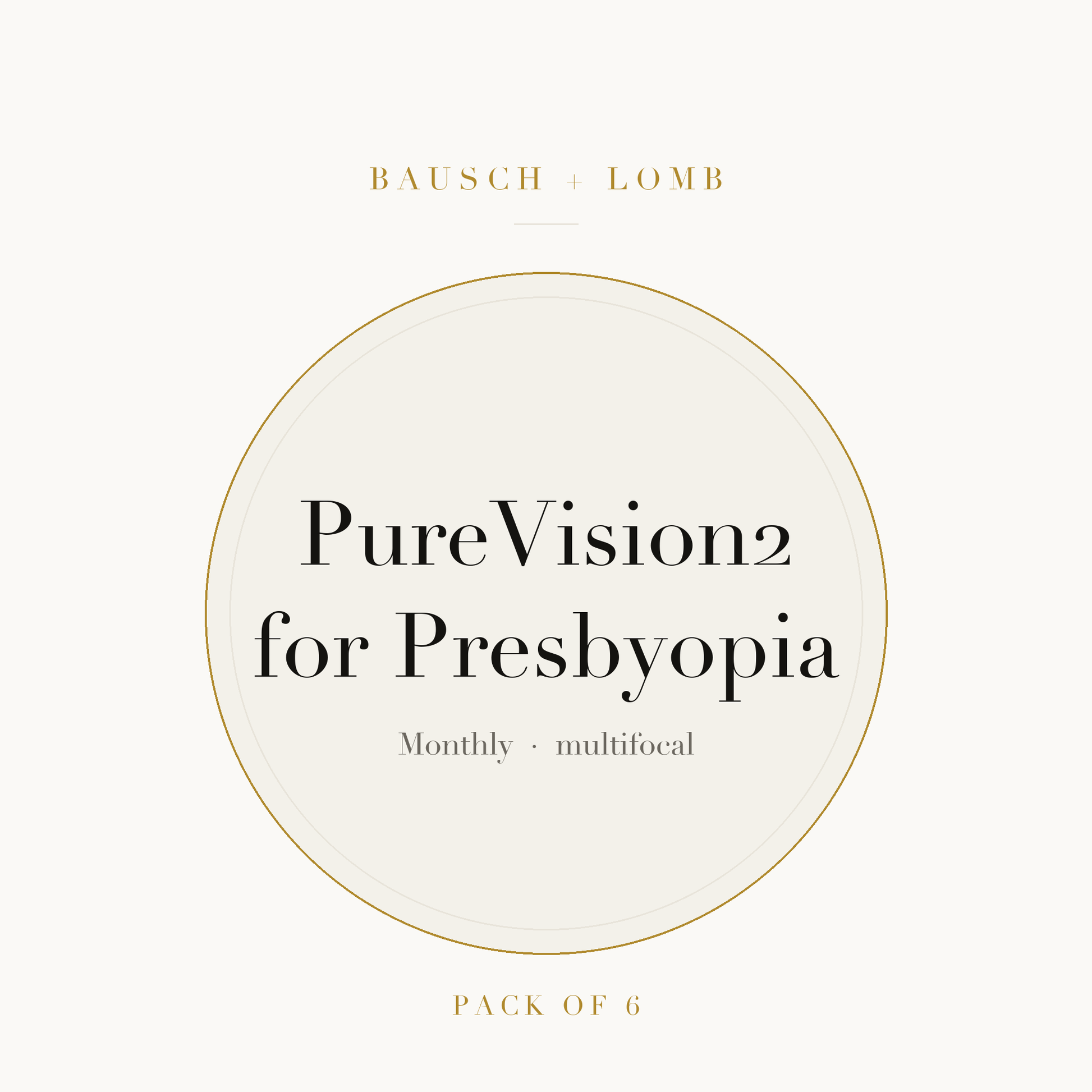 Bausch + Lomb PureVision2 for Presbyopia Contact Lenses on ivory plate